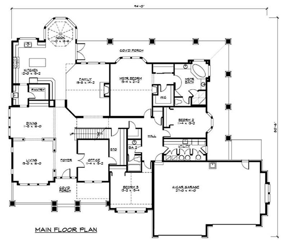 Luxury House Plan 2 Bedrms, 2 Baths 4000 Sq Ft 1151156
